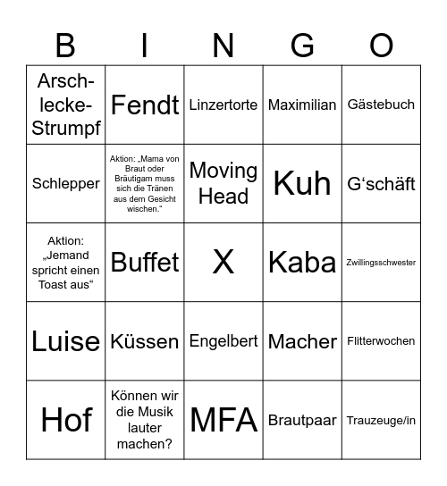 LENA & SILAS Bingo Card