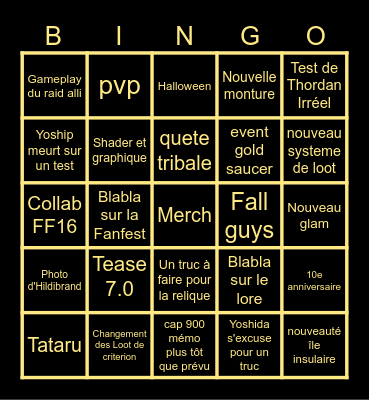 Tokyo Game Show Bingo Card