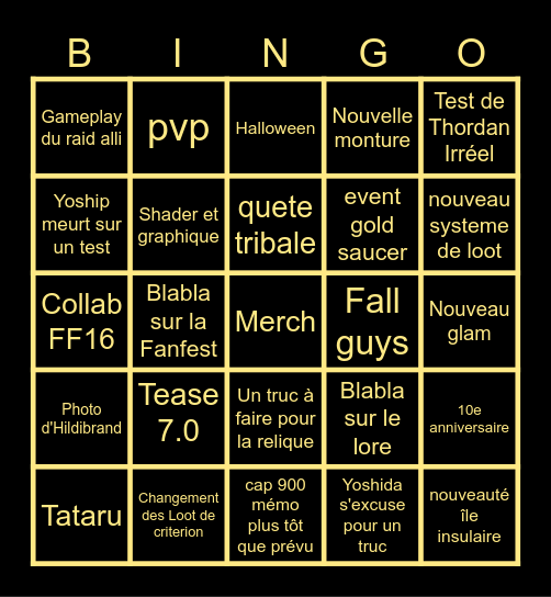 Tokyo Game Show Bingo Card