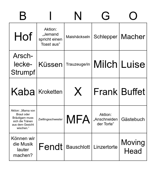 LENA & SILAS Bingo Card