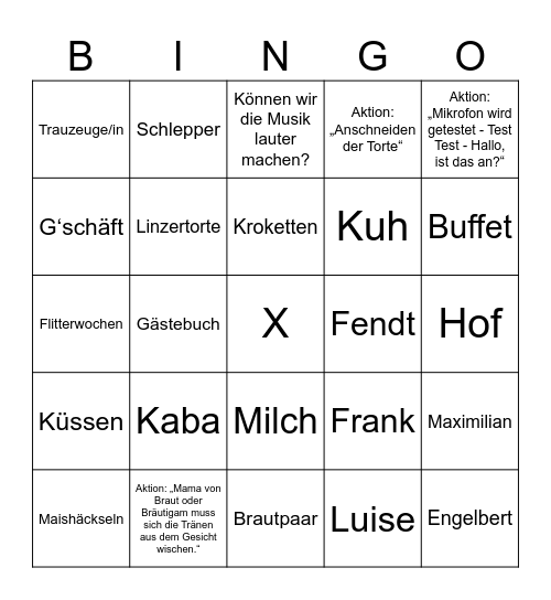 LENA & SILAS Bingo Card