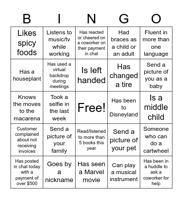 Collections Bingo Card