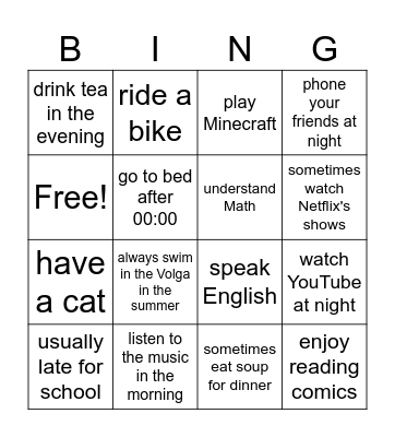 DO YOU ... ? Bingo Card