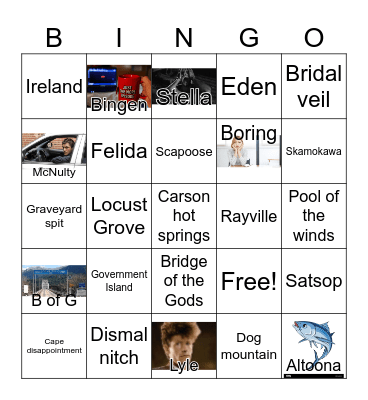 Columbia Gorge Bingo Card