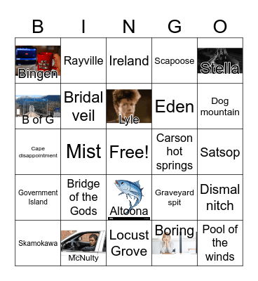 Columbia Gorge Bingo Card