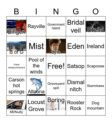 Columbia Gorge Bingo Card