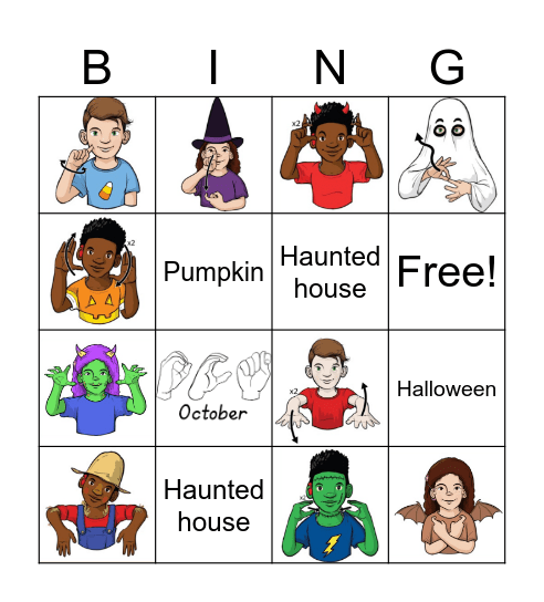 Halloween ASL Bingo 2 Bingo Card