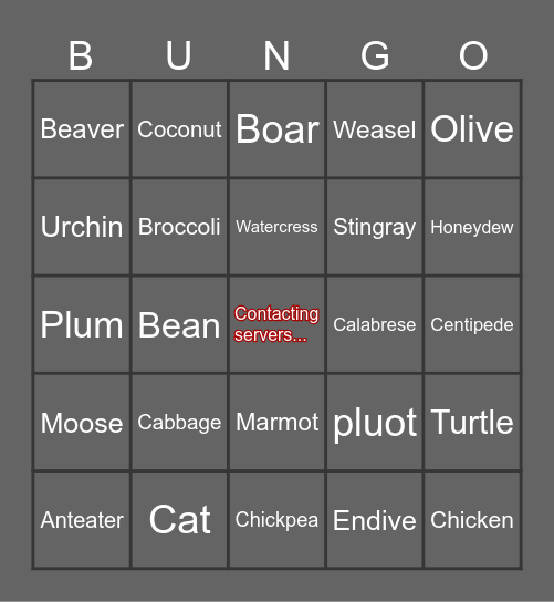 Destiny Error Coded Bingo Card