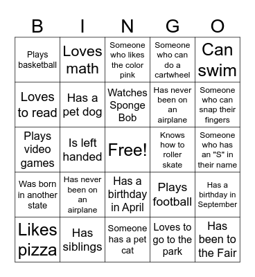 HUMAN BINGO Card