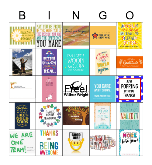 Registration Celebration Bingo Card