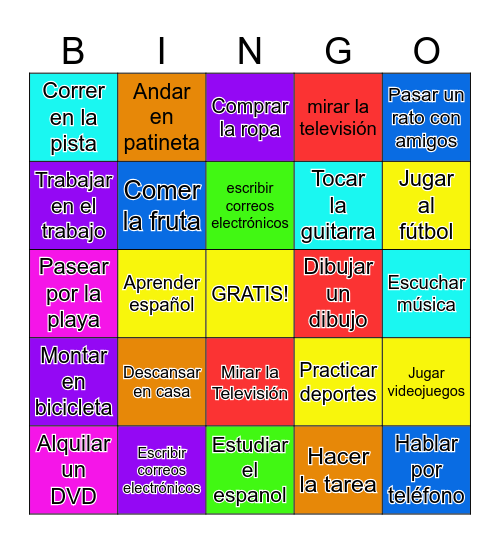 Avancemos chapter 1 Bingo Card