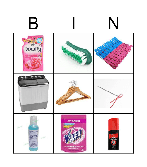 อุปกรณ์และผลิตภัณฑ์การดูแลเสื้อผ้า Bingo Card