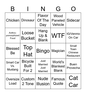 Road Bingo 2223 Bingo Card