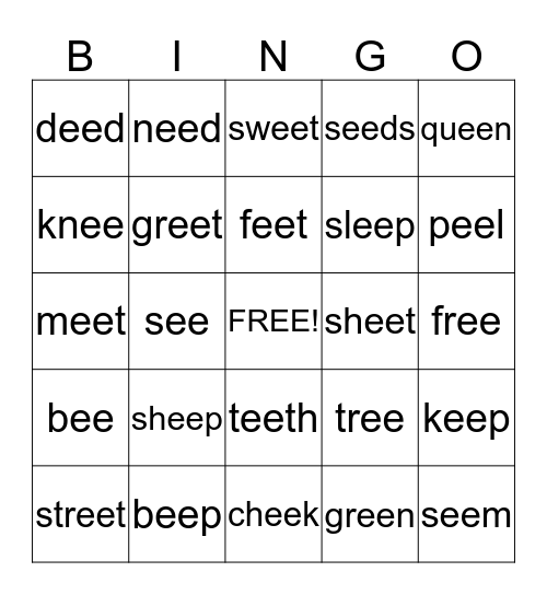 EE Bingo Card