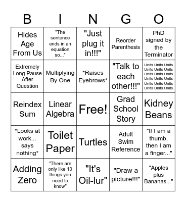 Dr. Skorczewski Bingo Card