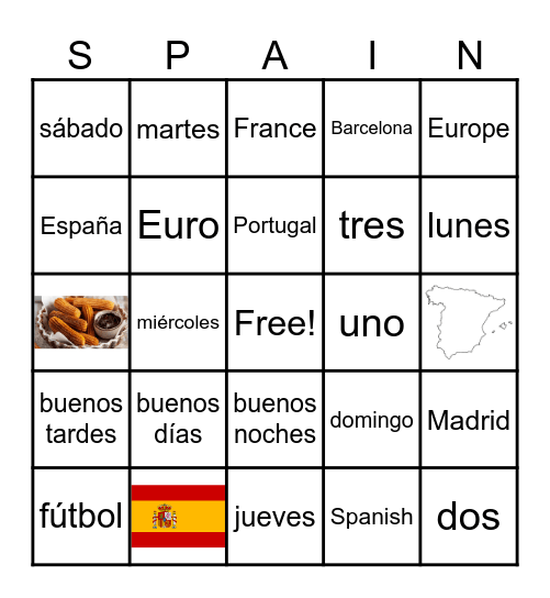 Spain BINGO Card