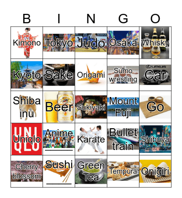 Japan Bingo Card