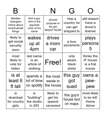 IF bingo Card