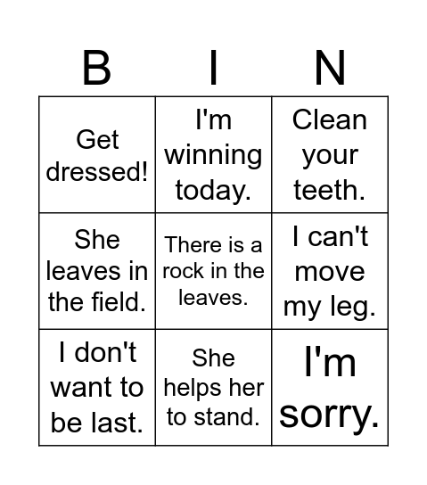 The race Bingo Card