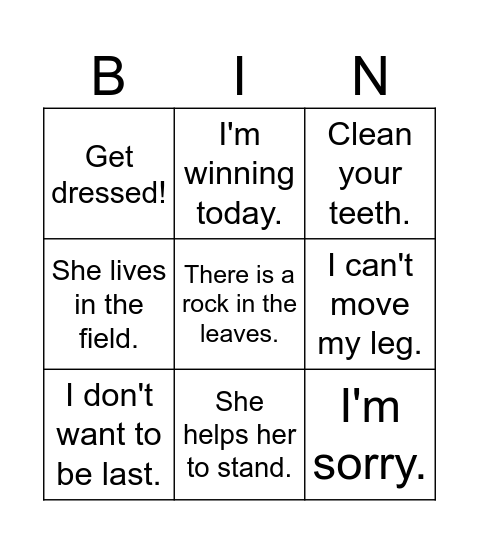 The race Bingo Card