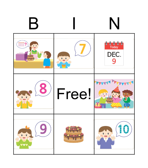 How old are you? Bingo Card