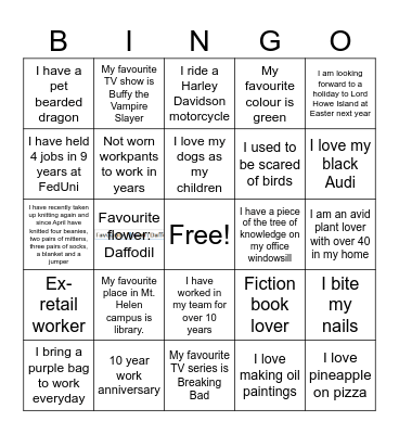 Research Administrators Day Bingo Card