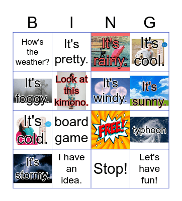 How's the weather? Bingo Card