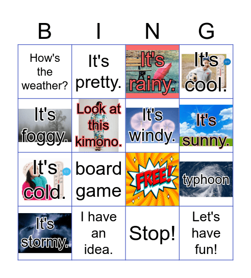 How's the weather? Bingo Card