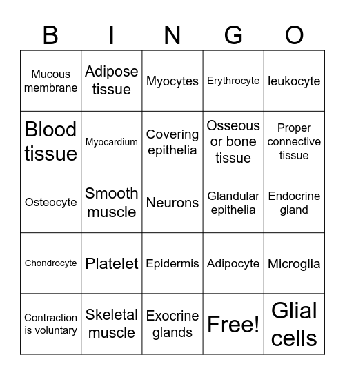 Tissues bingo Card