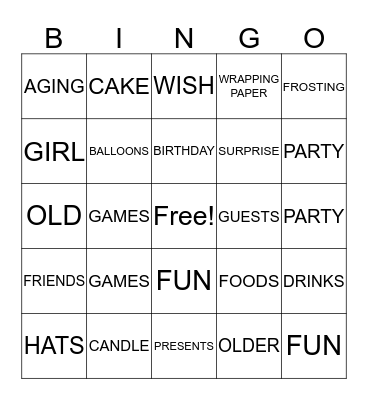 BIRTHDAY BINGO Card