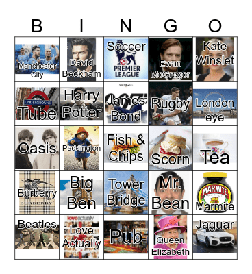 England! Bingo Card