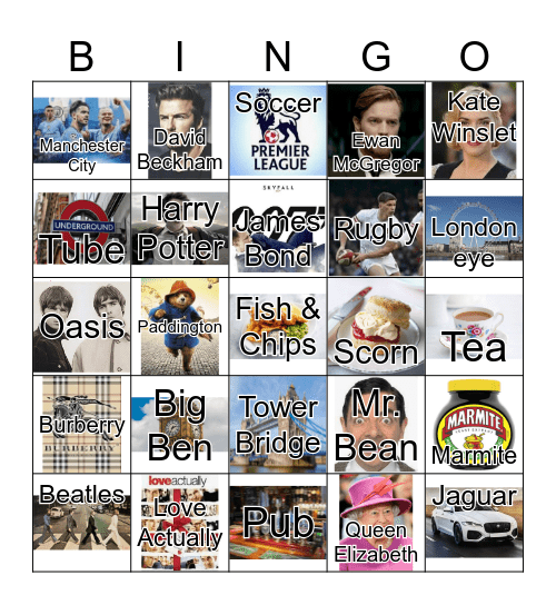England! Bingo Card