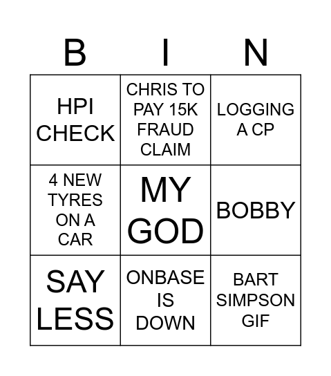 TEAM JAKE BINGO Card