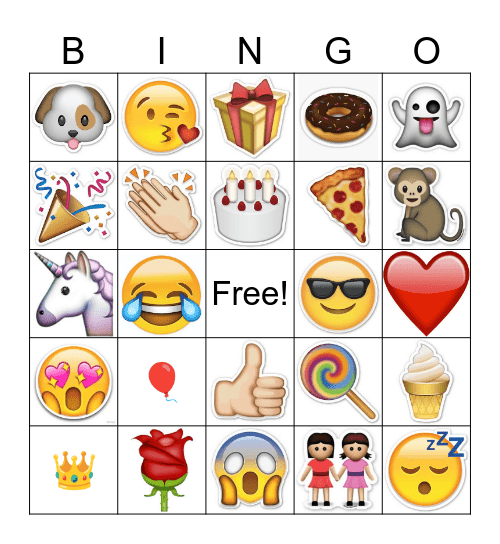 EMOJI Bingo Card