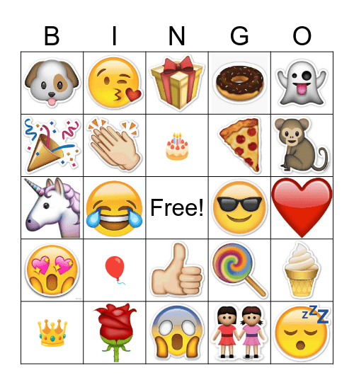 EMOJI Bingo Card