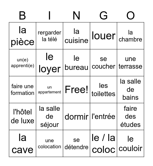 l'appart Bingo Card