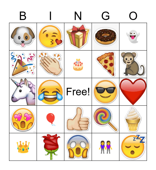 EMOJI Bingo Card
