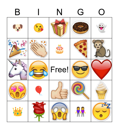 EMOJI Bingo Card