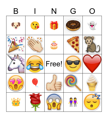 EMOJI Bingo Card