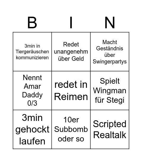 REWI Bingo Card