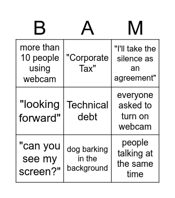 Planning Bingo Card
