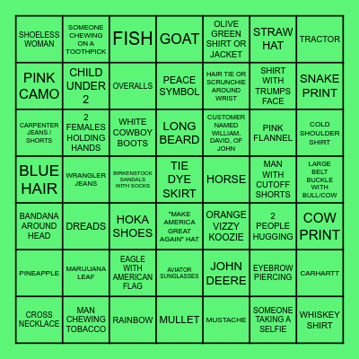 FARM AID BINGO Card