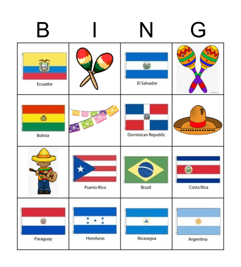 Hispanic Heritage Month Bingo! Bingo Card