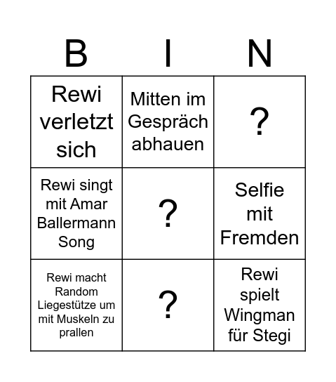 Rewinside Bingo Card