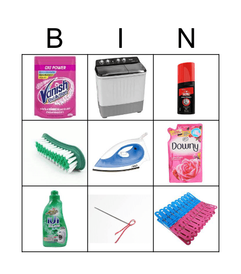 อุปกรณ์และผลิตภัณฑ์การดูแลเสื้อผ้า Bingo Card