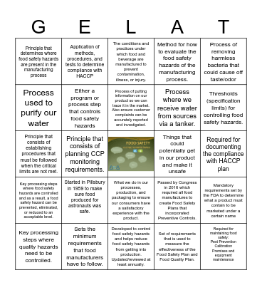 Gelato Fino "GMP" Bingo Card