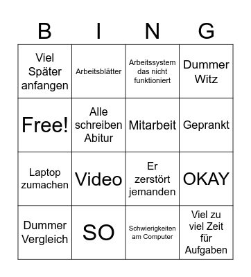 BIO Bingo Card