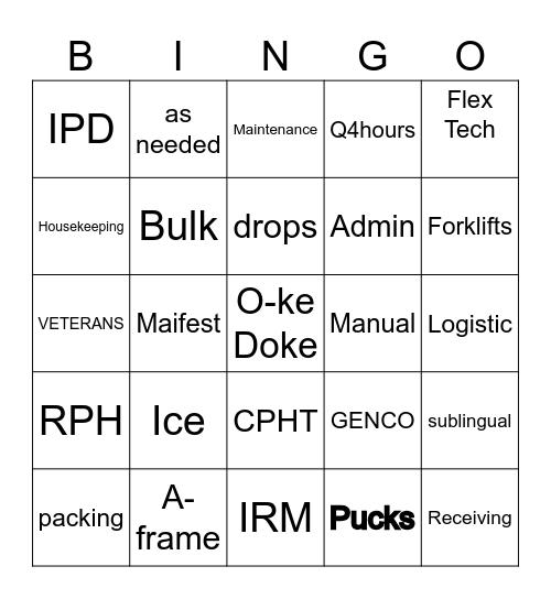 Pharmacy Week  Bingo Card