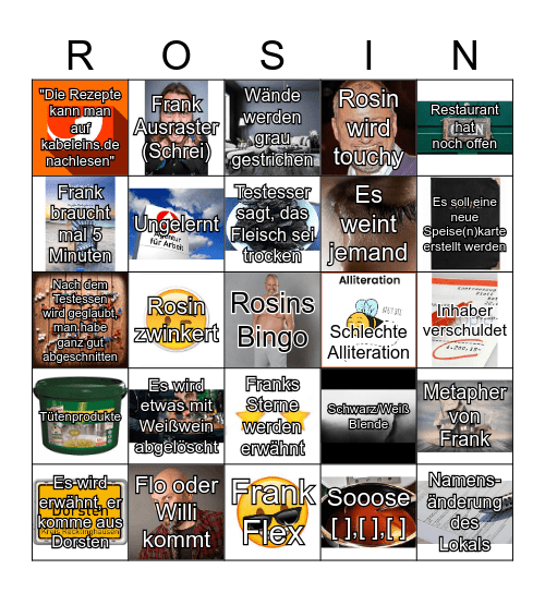Rosin Bingo Card