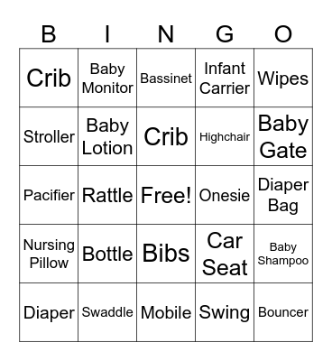 Baby Bingo Card